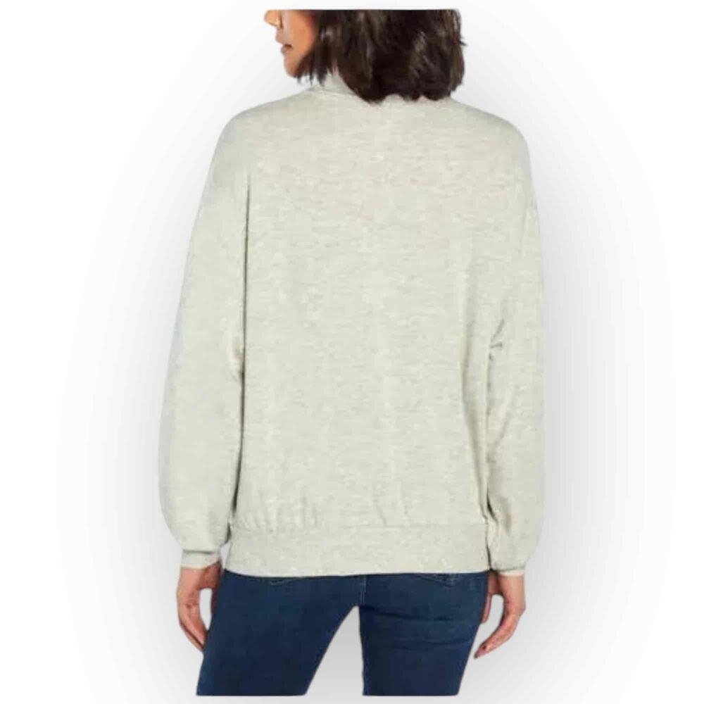 Three Dots Women’s Cozy Quarter Zip Lightweight Pullover in Heather Gray - 146XS - Picture 3 of 7